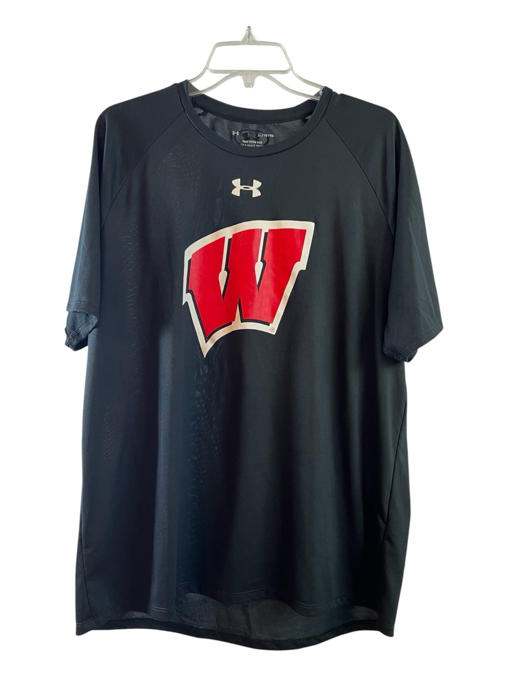 Under Armour Men's Black Wisconsin Badgers Logo Performance Tee Sz XL